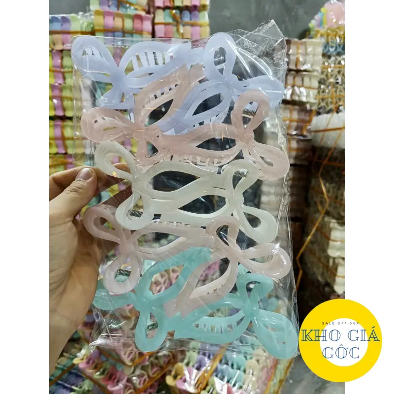 Cặp Tóc Hình Nơ Chất Liệu Nhựa Siêu Bền, Không Gãy Duyên Dáng Phong Cách Hàn Quốc Xinh Xắn Dành Cho Nữ 7