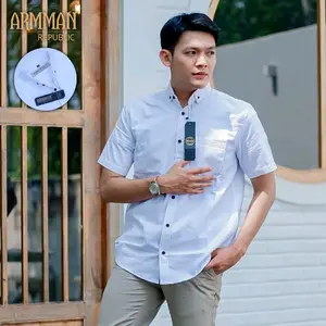 KEMEJA LENGAN PENDEK PRIA POLOS SIGARET Hem  - ARMMAN REPUBLIC  baju pria katun  slim fit