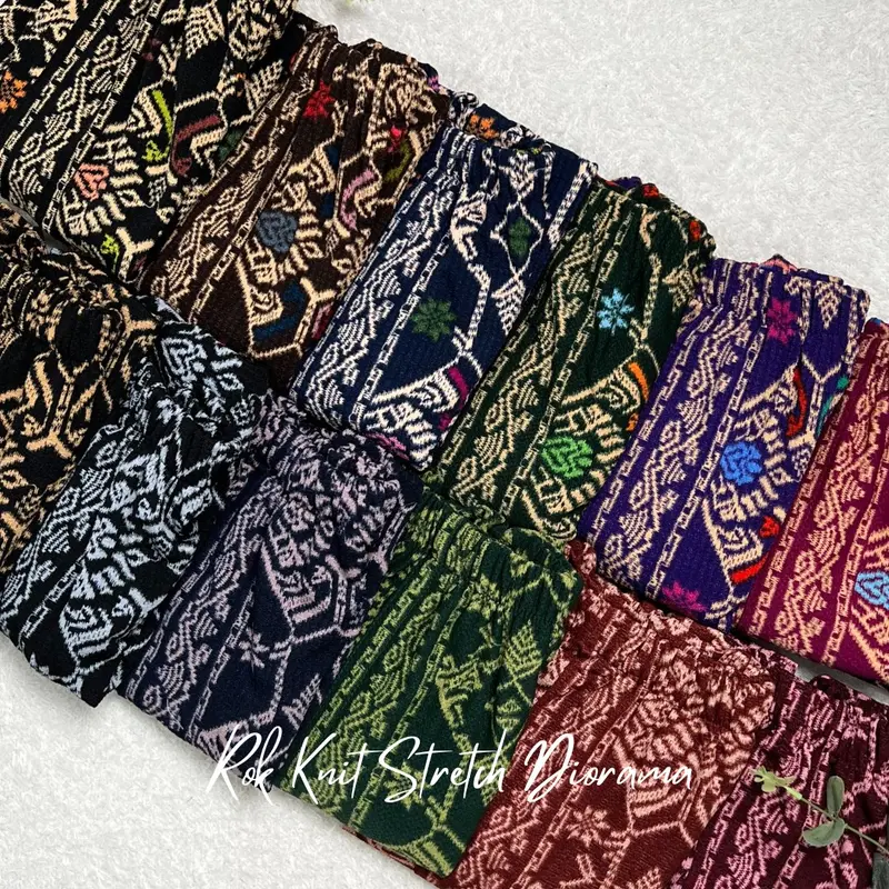 Rok Panjang Span Knit Stretch Diorama Motif Songket Bali Bawahan Kebaya 0
