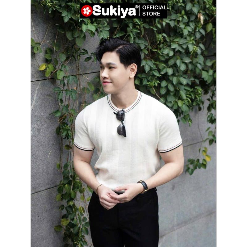 Áo Len Dệt Kim Nam SUKIYA Cổ Kẻ Siêu Thoáng Mát BST Mới AL75 Menswear