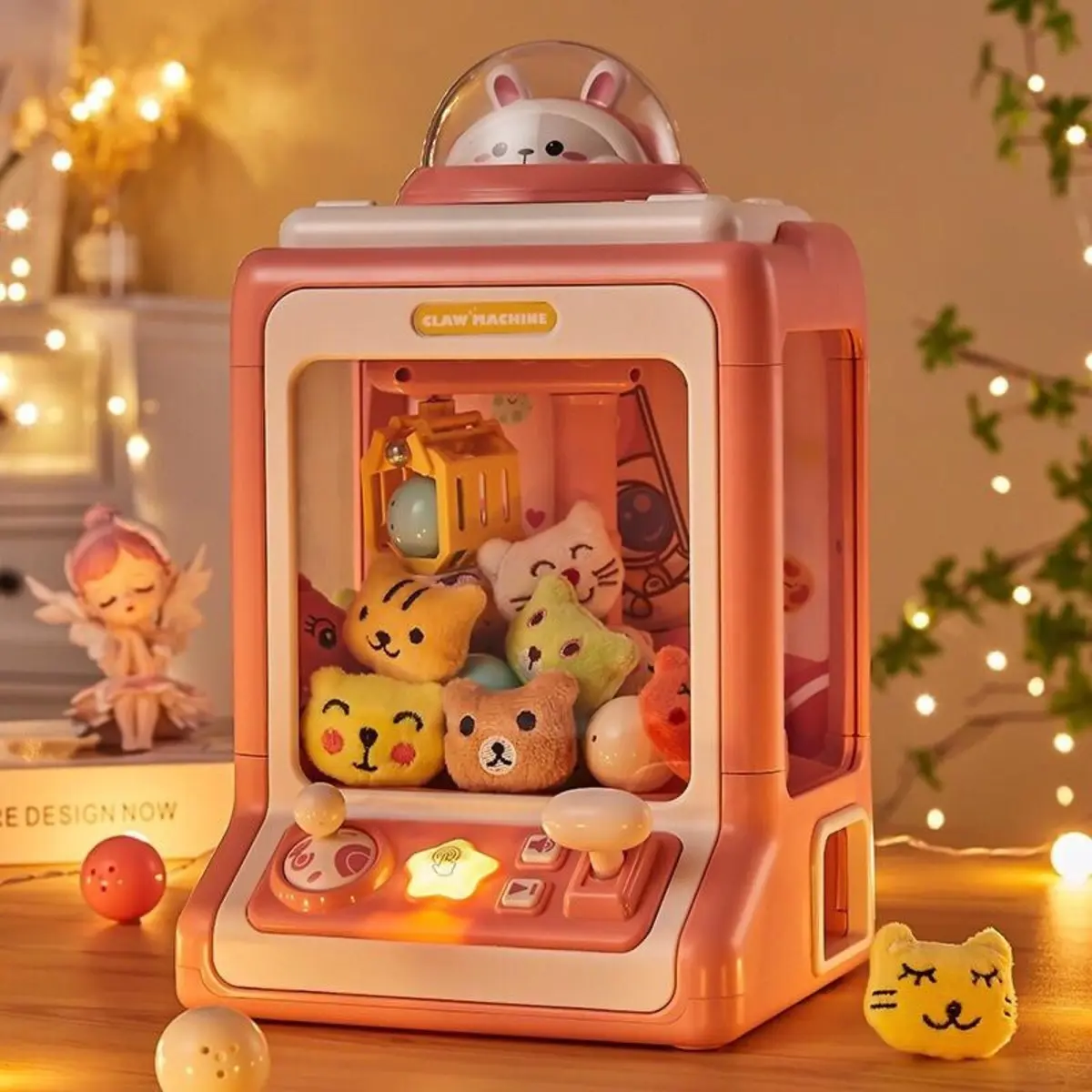 (RẺ VÔ ĐỊCH)Máy Gắp Thú Mini Tặng Thú Bông Và Bóng Kem kèm nhạc toy Đồ Chơi