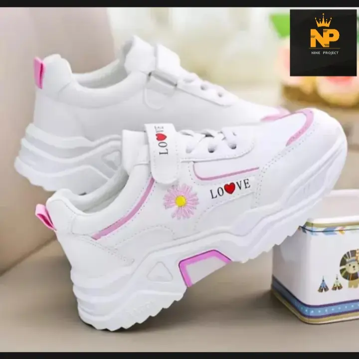 Sepatu Sneakers Anak Perempuan Karakter Kartun Rabbit & Bunga- NINE PROJECT Motif Fashion Anti Luntur 2