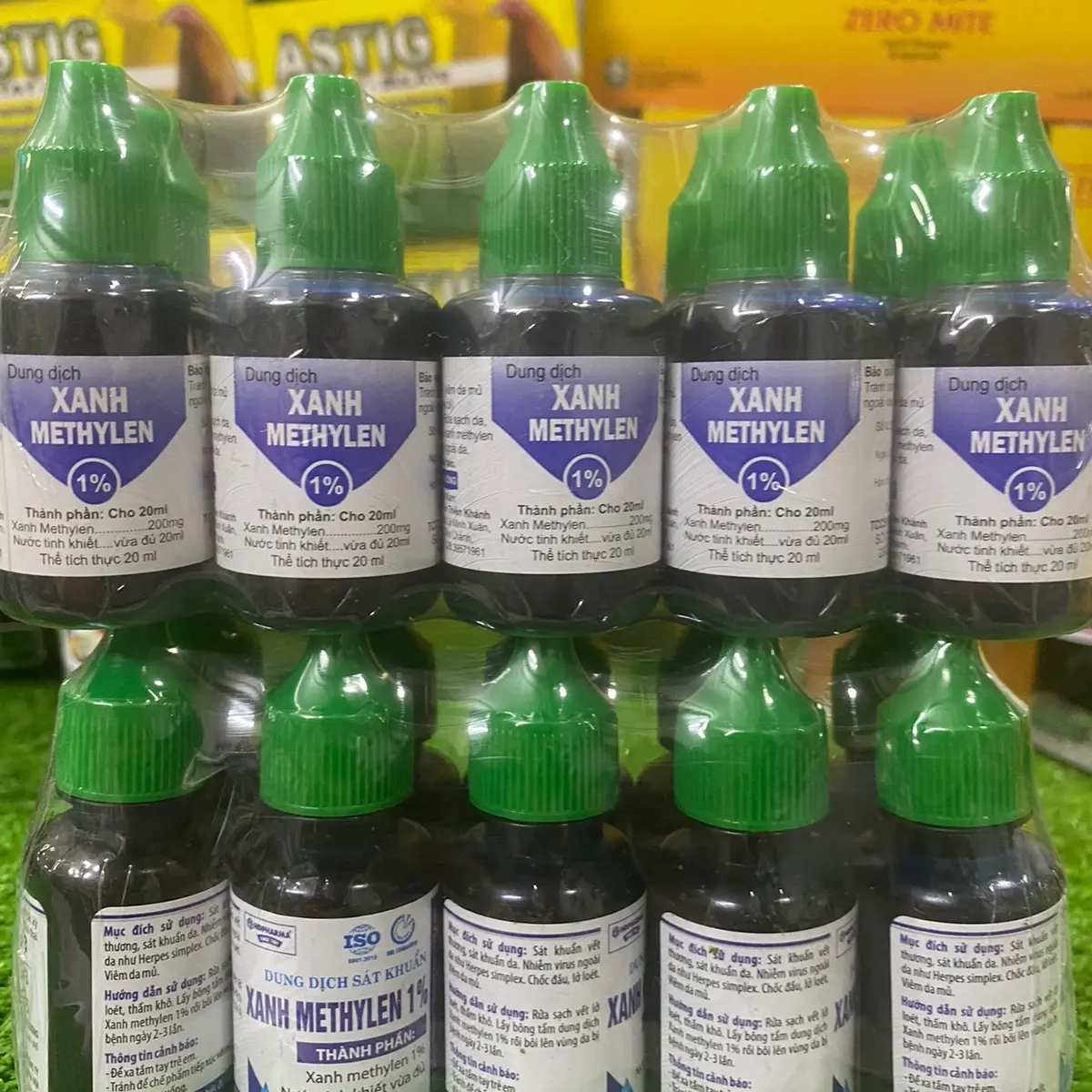 XANH METHYLEN. Bôi sát trùng vết thương cho GÀ cắt mồng, tích. Gà con cắn mổ nhau. Gà con bị đậu. Chai 20 ml