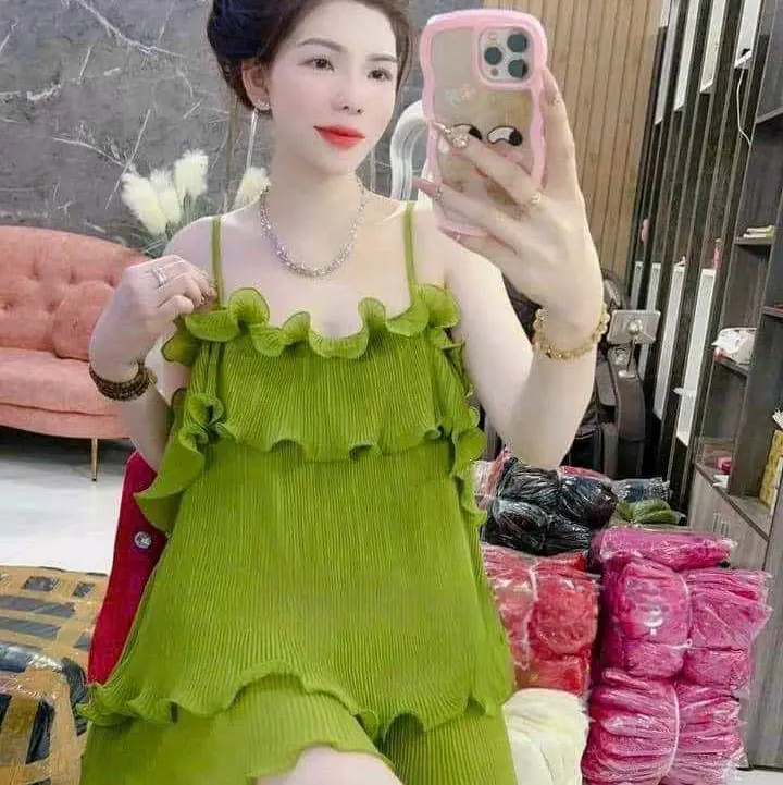 ĐỒ BỘ NGỦ 2 DÂY CÓ HAI TẦNG 40_55KG có co giản nhẹ. Nữ Women
