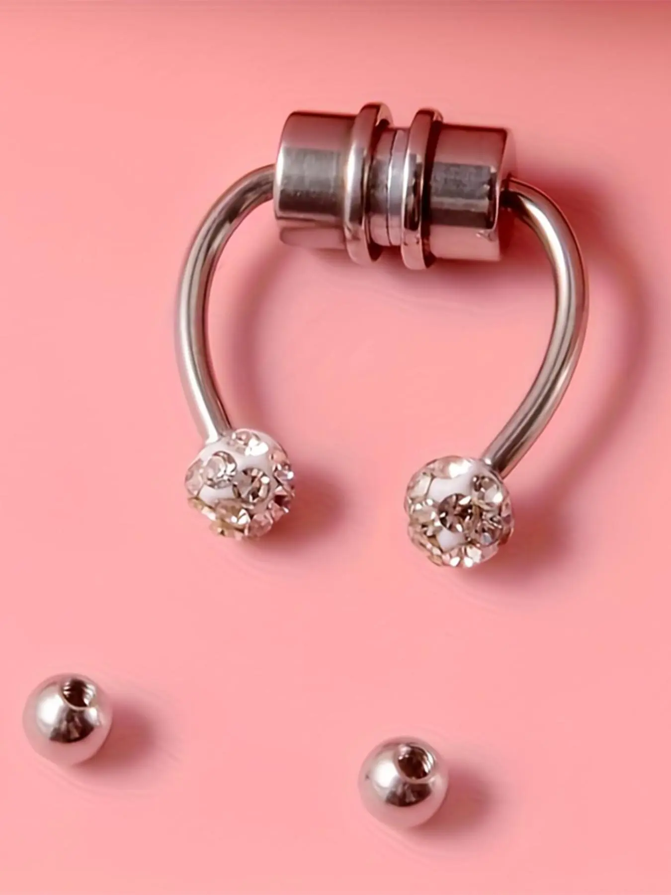 Summer Rhinestone Decorated Magnetic Nose Ring (3pcs), Cubic Zirconia No Piercing Fake Nose Clip for Women & Men for Party, Daily Clothing Decor for Birthday Gift
