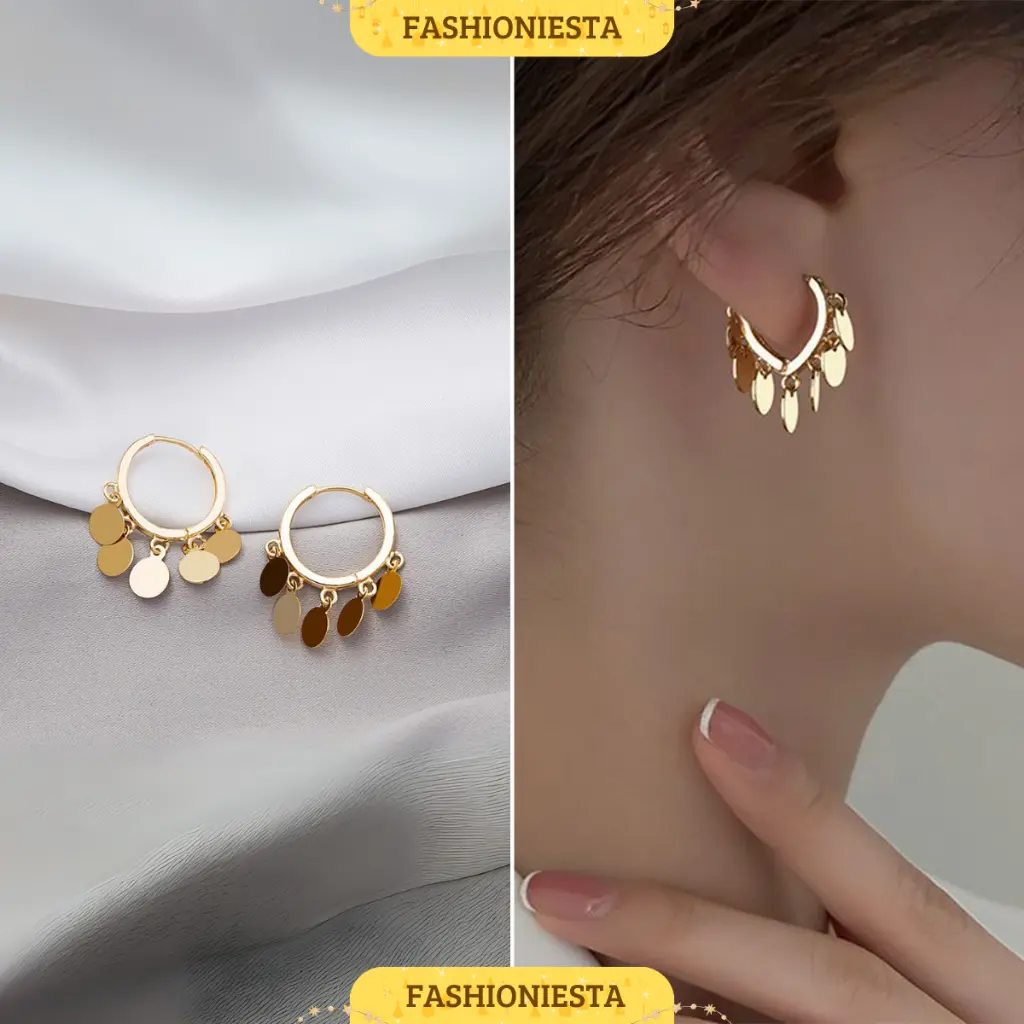 Anting-Anting Lingkaran Berlingkar Anti Karat S925 Aksesoris Wanita Korea Style Fashion