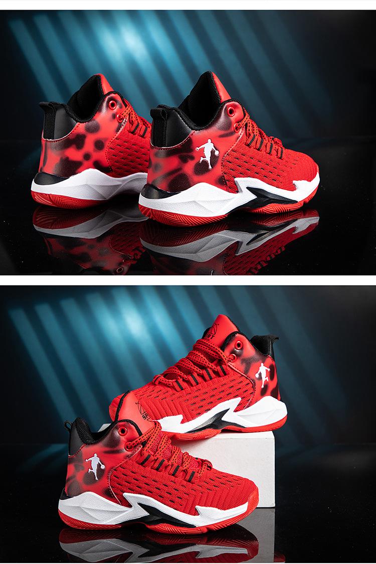 Barnbasketskor Höga 2023 Vår och sommar Nya pojkars sportskor Mesh Andningsbara Medium och stora barnpojkarsneakers_voghion.com