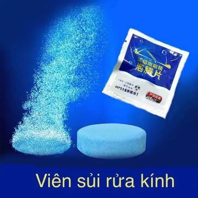 1 Viên sủi nén rửa kính ô tô siêu sạch tạo hiệu ứng lá sen chống bám nước mưa phụ kiện ô tô