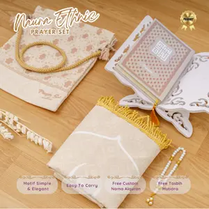 Paket Alquran Sajadah Dewasa Bisa Custom Nama + Tas Pouch Free Tasbih Mutiara NAURA ETHNIC Untuk Kado Hampers Pemakaian Pribadi