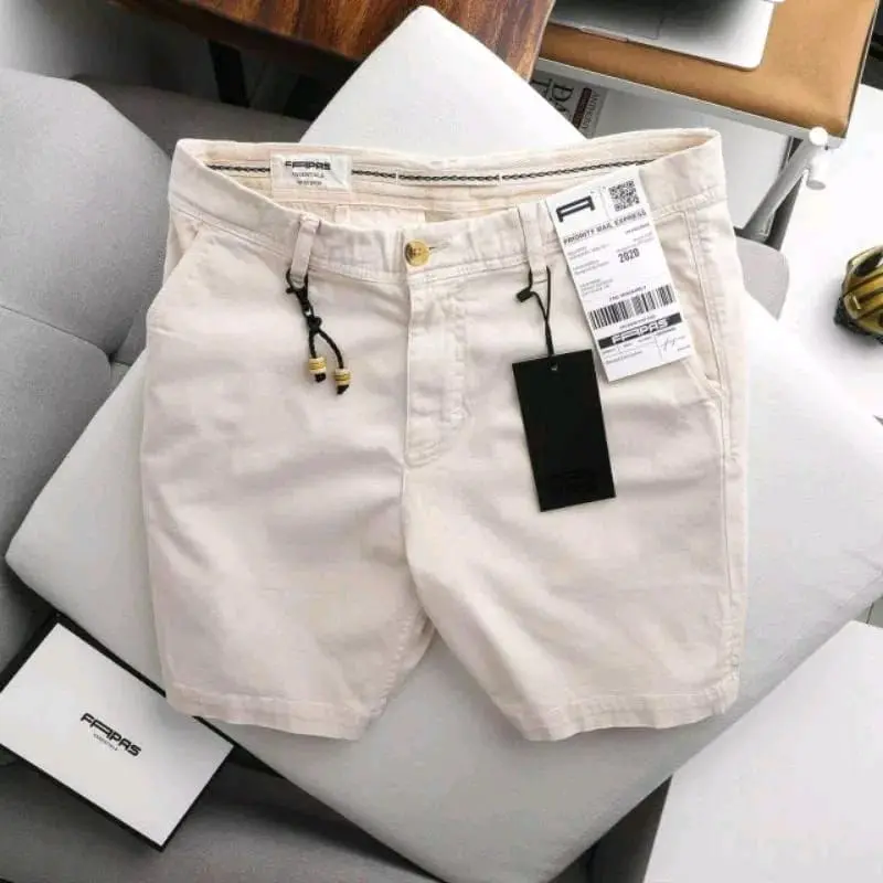 Celana Pendek Chino Pria Premium Casual Nyaman Kantong Slim Fit Shorts  Hitam Distro Cowok Santai Stretch