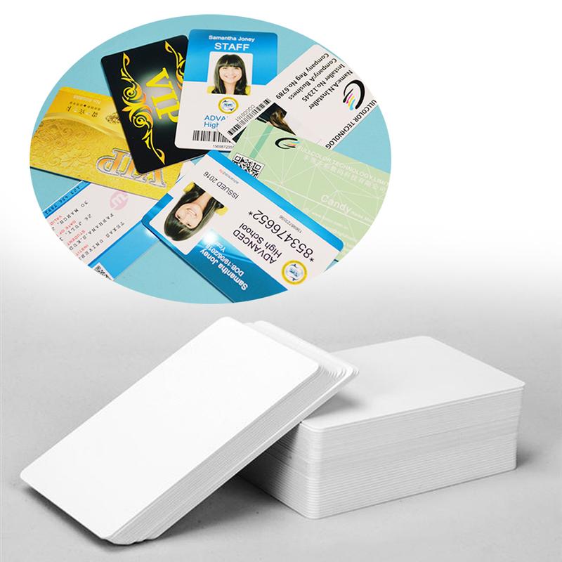 Thẻ ID PVC, Chất Lượng Cao Cấp, 100 Cái, Màu Trắng, In Hai Mặt Bằng Nhựa PVC, Thẻ Huy Hiệu ID Tự Làm, Nhãn Hiệu: Trắng 1
