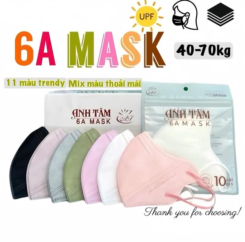   Mua 200C Tặng 20C   Khẩu trang 6A Anh Tâm Mẫu Mới 2024 4 lớp dày dặn Quai êm Chống nắng tối ưu 