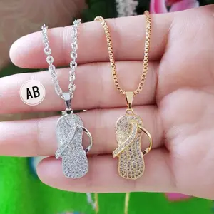 MN Jewelry-Kalung Liontin Sendal permata