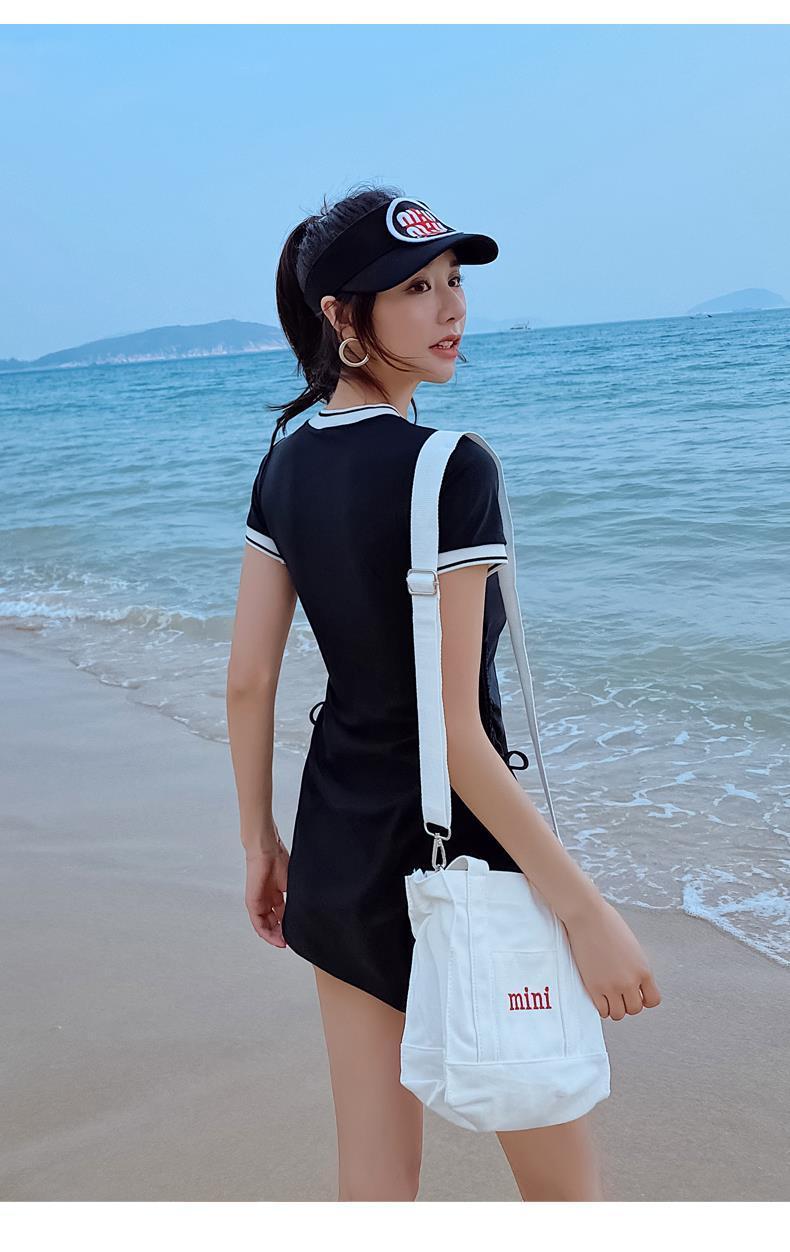 Product Introduction of Swimsuit Women's Hot Spring Belly Covering Slim South Korea Ins Super Fairy Conservative Student Split Sports 2021 New Two-Piece Suit 9