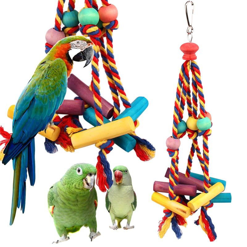 1PC Bird Parrot Chew Toy Wood Chewing Bite Hanging Cage Bird - TikTok ...