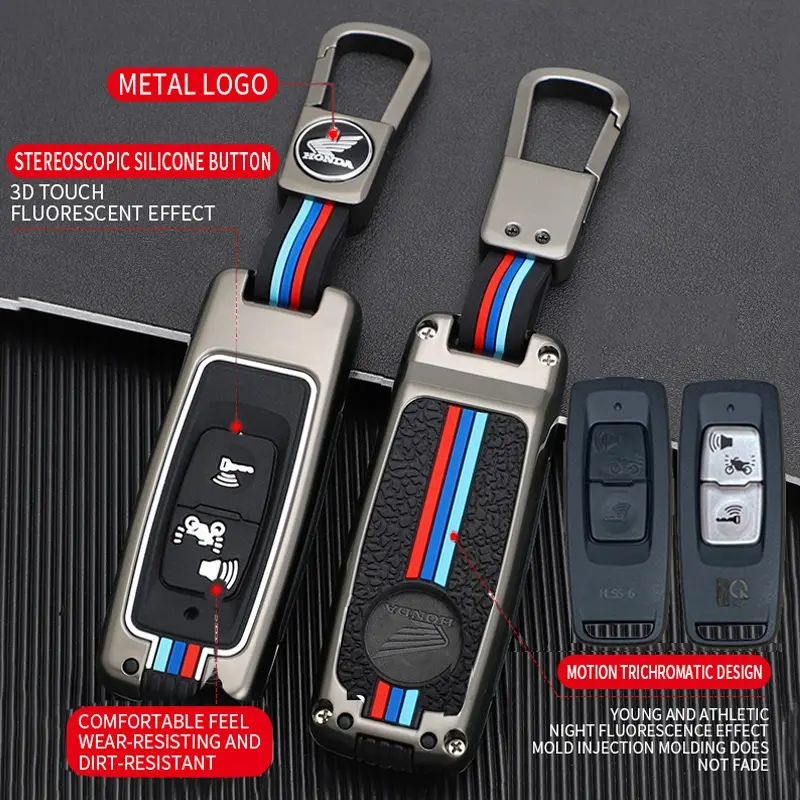 Cover kunci motor remote PCX 160 Vario 125 new scoopy 2023 - 2024 ADV 160 Stylo 160 Car Karet Logam Penutup