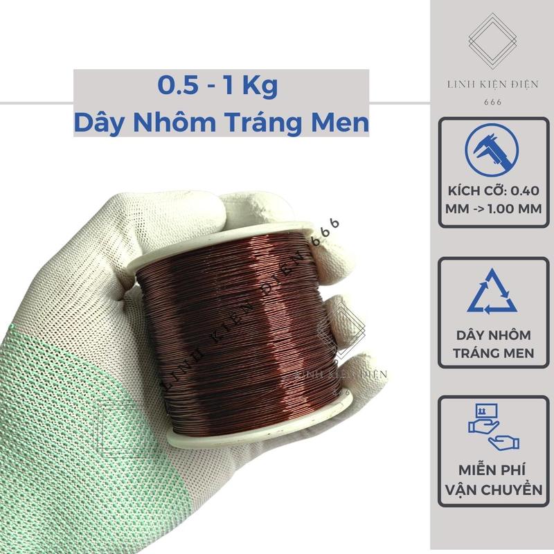 Dây nhôm tráng men 0.40 - 1.00mm 0.5-1 kg quấn biến áp động cơ quạt uốn cây cảnh uốn kiểng làm bonsai handmade