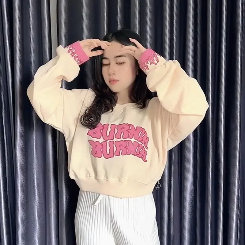 Crop Sweater Wanita Fleece Termurah Burnik Sweater