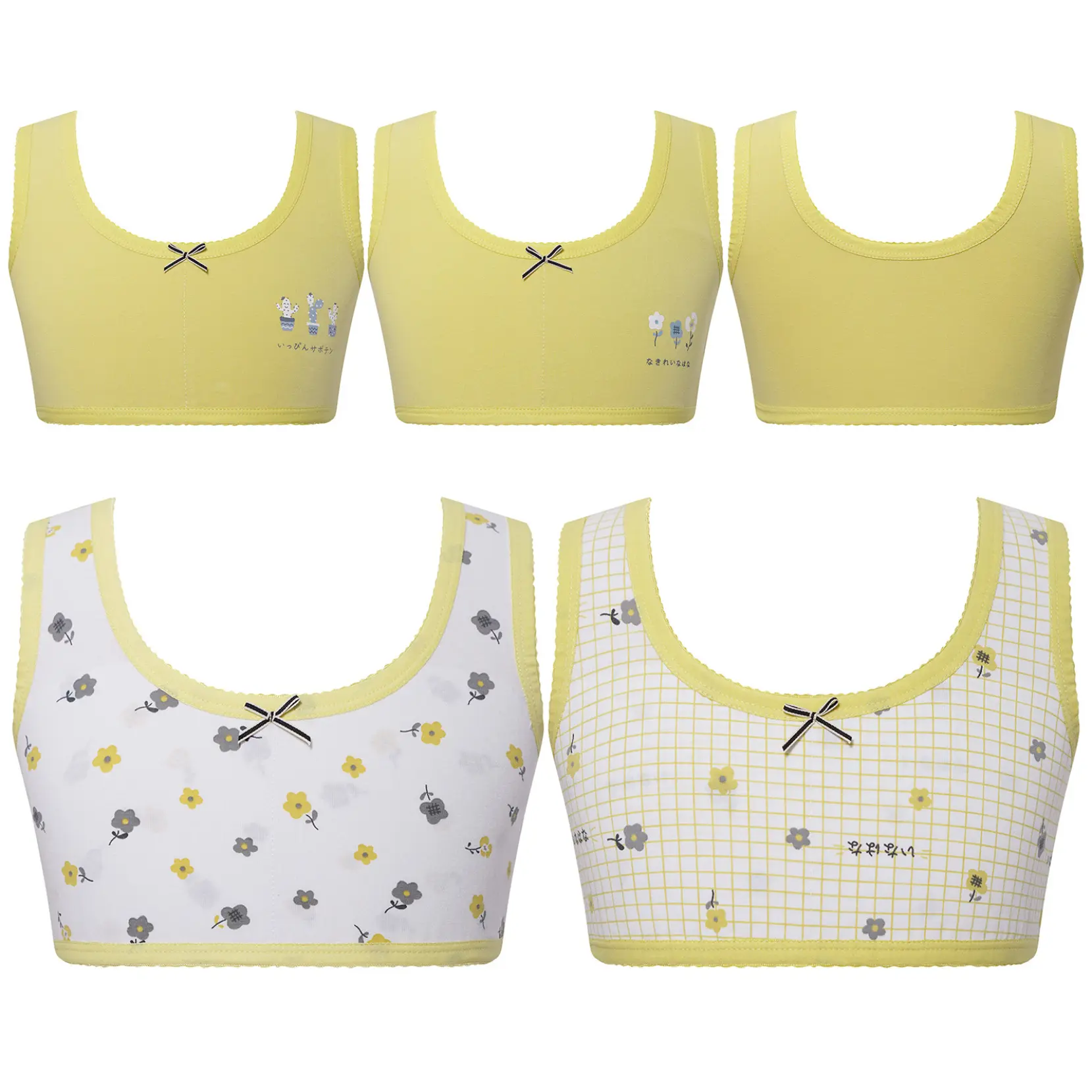 Haitryli Kids Girls Training Bra Breathable Sports Bra Bralettes Wide Straps Crop Tank Top Vest Underwear