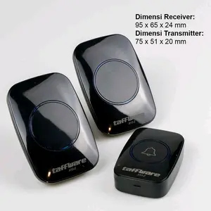 Bel Pintu Wireless Remote Doorbell 38Tune 2PCS Receiver Baterai