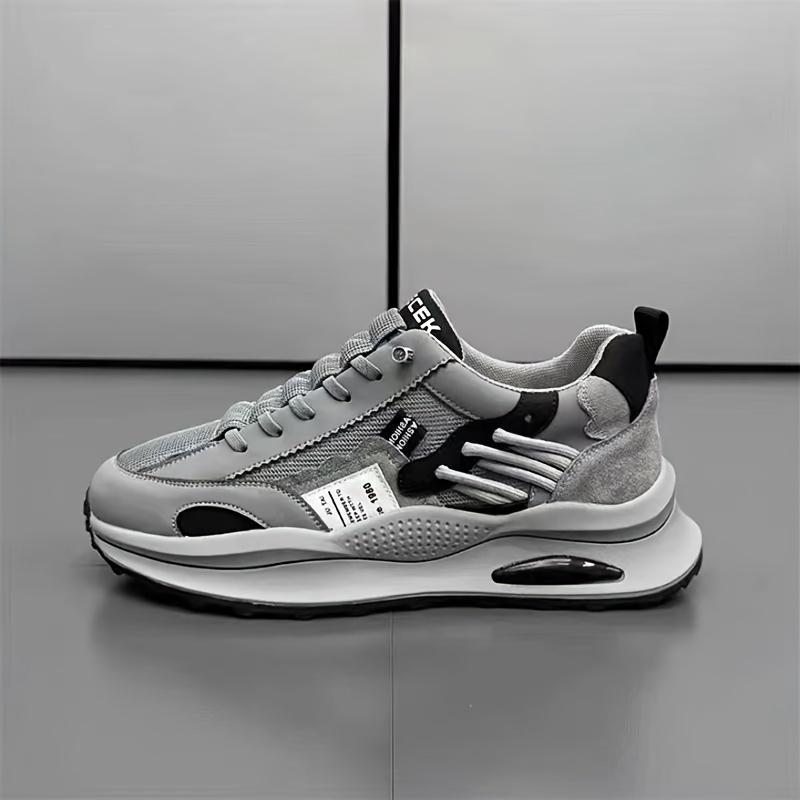 Product Introduction of Men's Fashion Sneakers, Casual Sports Shoes, Thick Sole Height Increase, Breathable Versatile Trendy Running Shoes, PU Fabric, Low Top, Round Toe, Lace-Up Closure, for Camping, Sports,, All Seasons 4