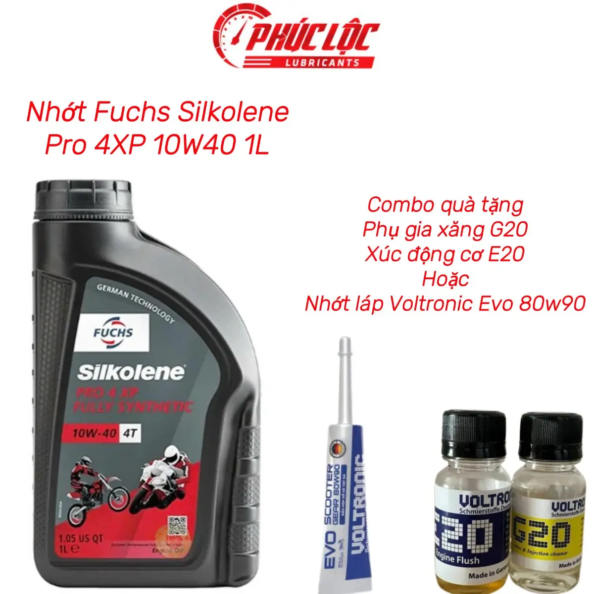 Dầu Nhớt Xe Moto Fuchs Silkolene Pro 4 10w40 XP 1L
