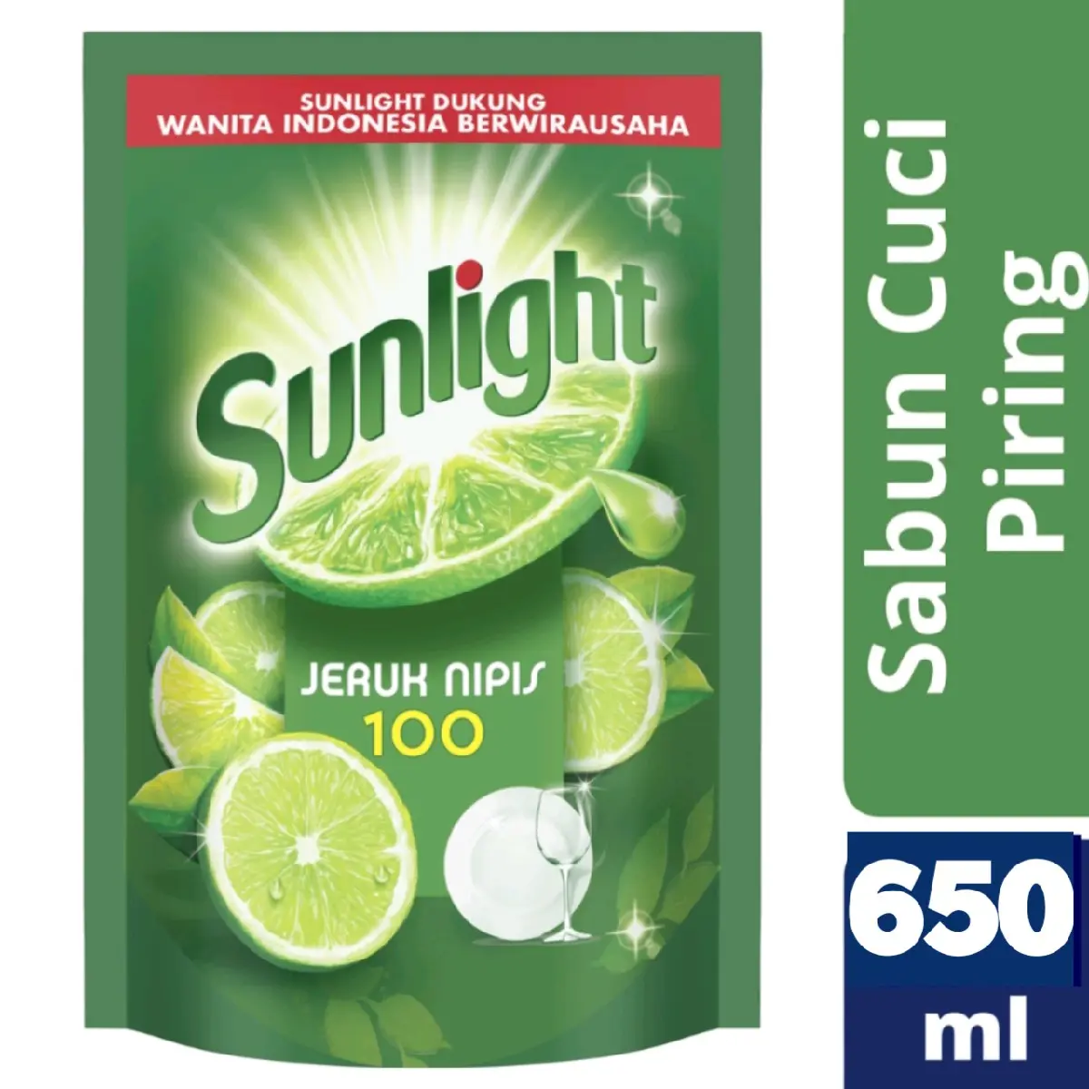 Sunlight Sabun Cair Pencuci Piring Extract Jeruk Nipis 650ml kemasan Plastik