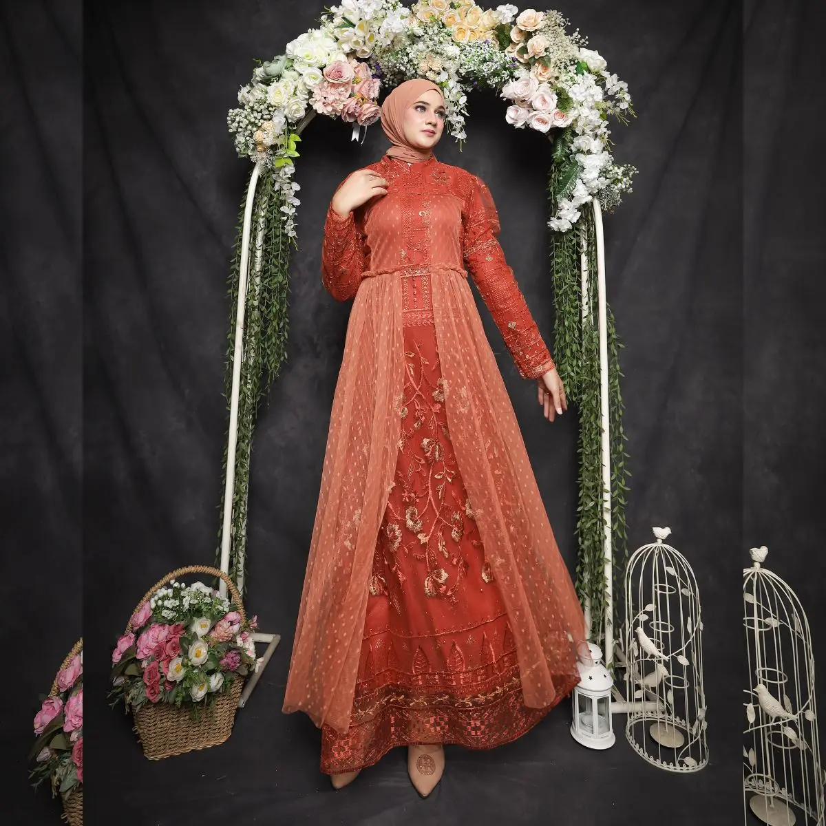 RAISHA-Ranima Gaun/Dress Brokat Kondangan 2024 Full Tile Brokat Gamis Pesta Mewah Elegan