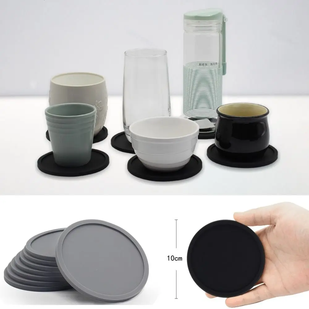 Tấm Đế Lót Ly Chịu Nhiệt, Chất Lượng Cao, Được Làm Bằng Silicon, Có Thể Tái Sử Dụng, Thích Hợp Cho Đồ Uống, Cốc Cà Phê, Ly Thủy Tinh, Hình Tròn 10CM, Tấm Lót Cốc Trang Trí Bàn, Tấm Lót, Dụng Cụ Phụ Kiện Nhà Bếp