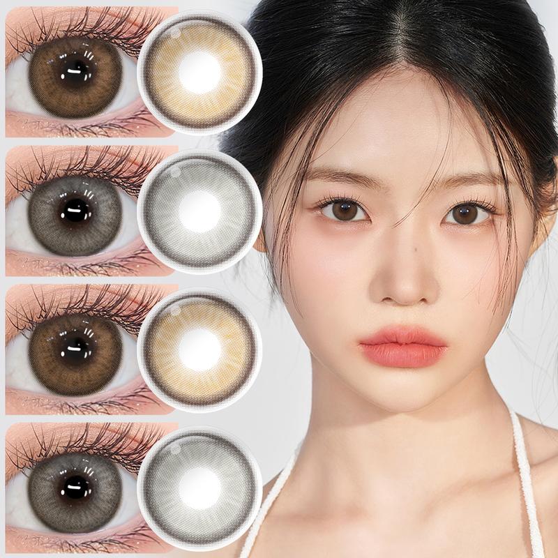 【NEW Magister Kính Áp Tròng LUNA 0~6.00 Sweet Brown Kính Áp Tròng Cận DIA 14.5mm 6 Tháng Grege Gray Lens Mắt Màu 1 Cặp 2 Lens Tặng Khay Gương