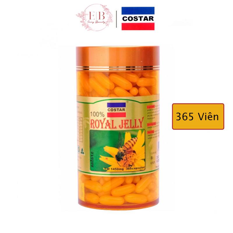Sữa Ong Chúa Costar Royal Jelly 1450mg Của Úc Hỗ Trợ Đề Kháng Đẹp Da Hộp 100 viên - 365 viên