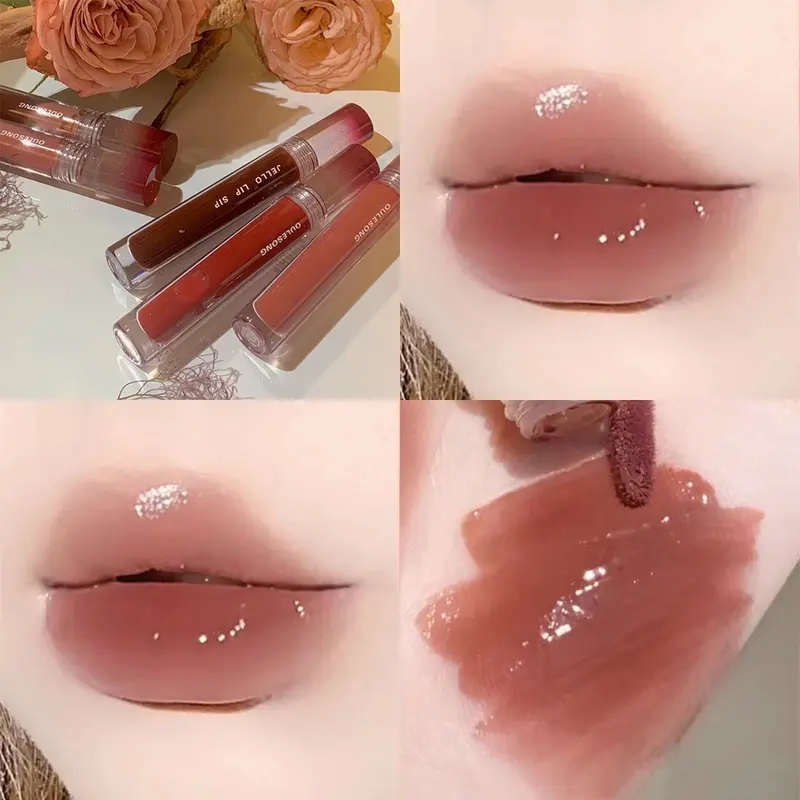 Son Bóng Oulesong Màu Nude Nhạt Mềm Mượt Nuôi Dưỡng Môi Chống Thấm Nước Son08 Cosmetic Mỹ Phẩm Son Môi Nữ Women Trang Điểm 1