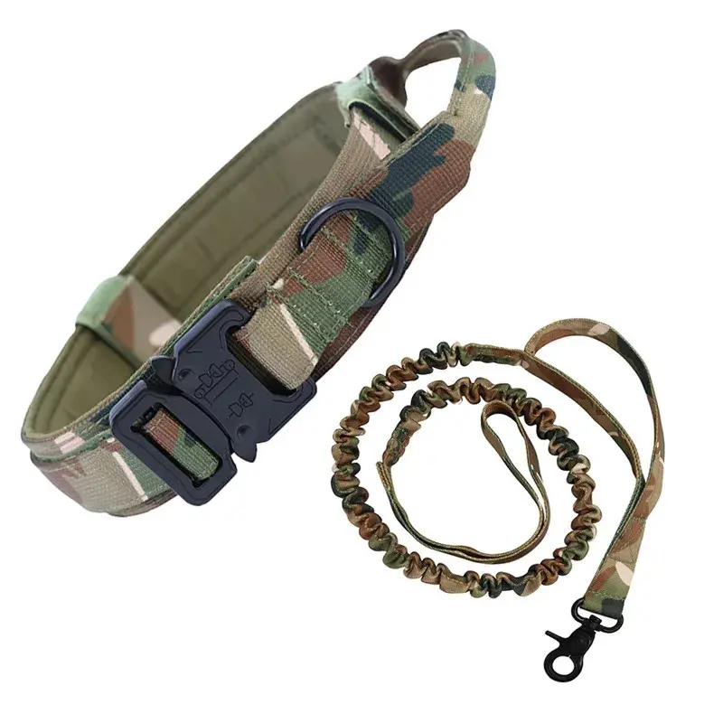 Tactical Dog Leash Collars  Adjustable Nylon Military Dog Collar Leads For Medium Large Dogs German Shepherd Training Hunting 6