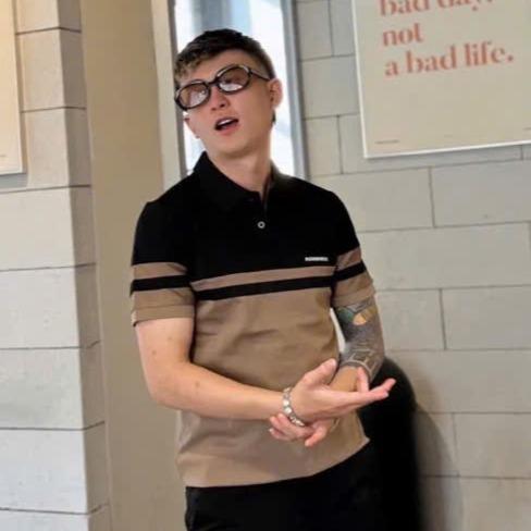 Áo thun polo nam phối ngắn tay hai màu họa tiết đơn giản hot trend vải cotton mền mịn mặt mát mã DZ02