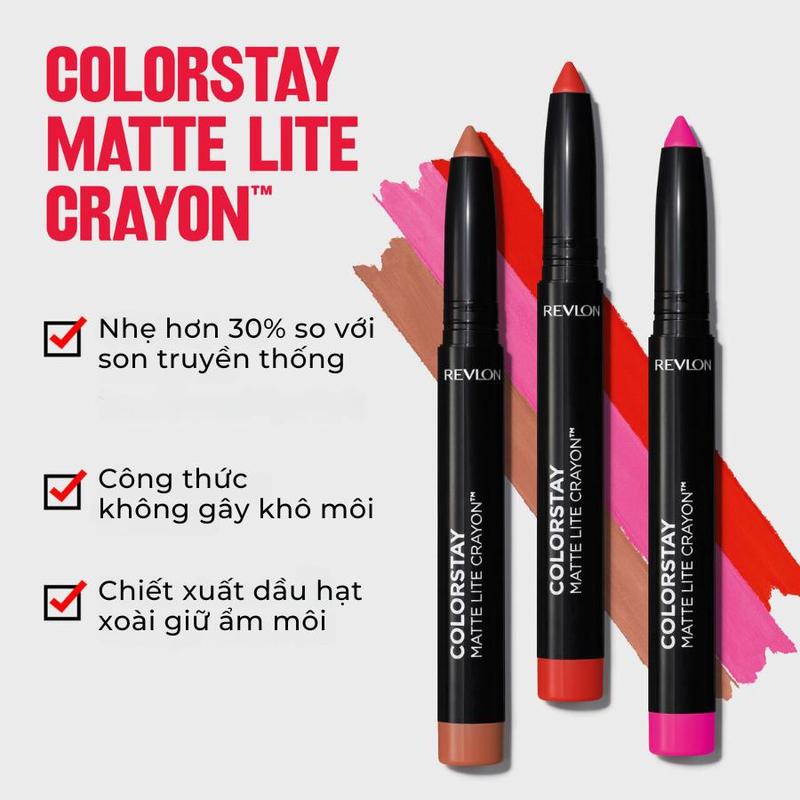 Son Bút Chì Lì Mịn Lâu Phai Revlon Colorstay Matte Lite Crayon (1.4g) 2