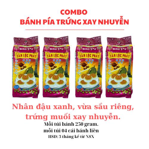[COMBO] 4 TÚI BÁNH TRỨNG XAY,  Mỗi túi 250gram, 04 cái bánh liền, Nhân Đạu Xanh Trứng Muối Xay Nhuyễn, ăn vặt