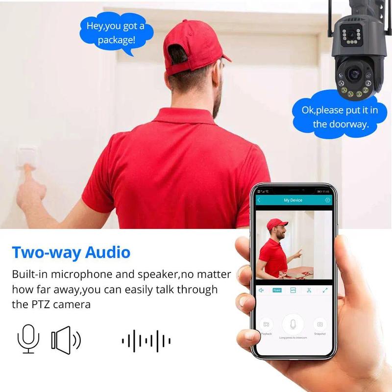 Product Introduction of Dual Lens Dual Screen 50x 30X Zoom 6MP Wifi PTZ IP Camera Outdoor Human Detection Wireless CCTV Security Surveillance Camera 2K 8