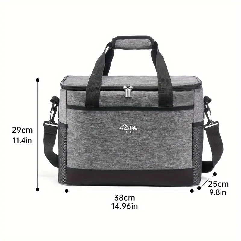 Blue Portable Insulated Cooler Bag - Durable Outdoor Storage Tote for Camping and Picnics 6