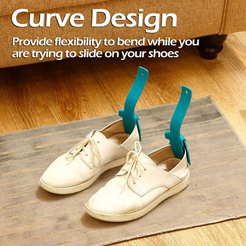 1/2 Portable Shoe Helper - Short Handle Shoe Horn - Shoe Lifting Helper, Easy to Wear and Take Off, Suitable for Men and Women Plastic Shoe Horn Footwear Comfort 1