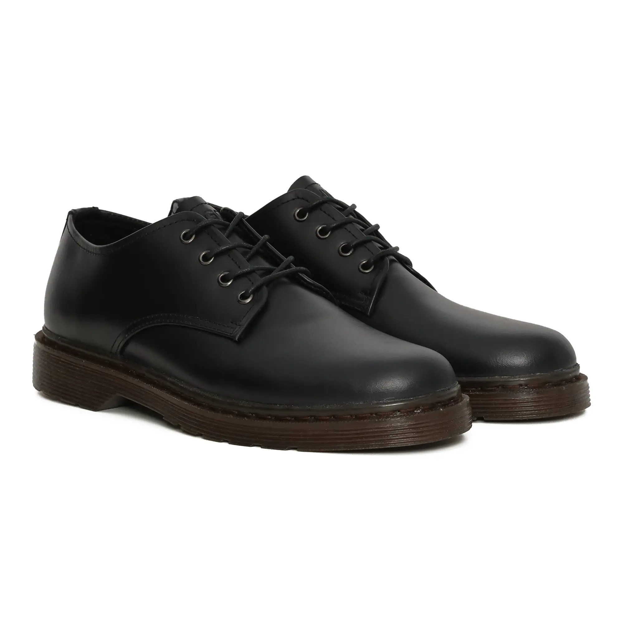 Sepatu Formal Kulit Asli - Vigos Derby Boots Black Shoes