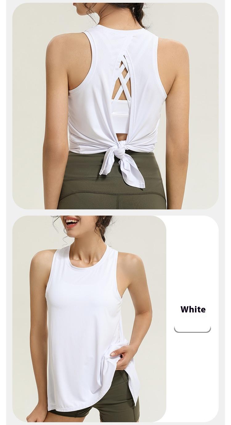 Product Introduction of Áo Lửng Thể Thao Không Tay Áo Lưng, Quần Áo Tập Yoga, Áo Lửng Chạy Bộ Dáng Rộng, Áo Cánh Tập Thể Dục Aerobics, Dành Cho Nữ, Bán Buôn Mùa Hè, Hàng Mới Về 10