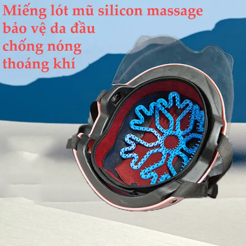 Miếng lót mũ silicon massage hình bông tuyết bảo vệ da đầu chống nóng thoáng khí