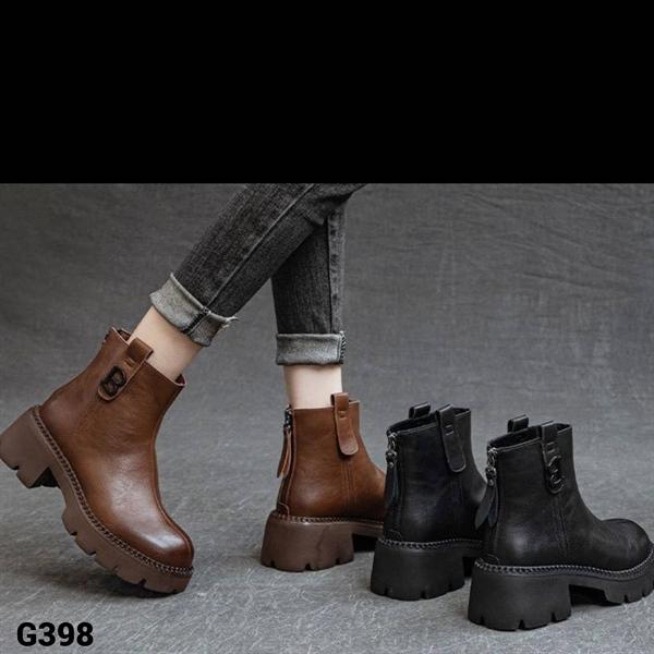  G398 Boots Nữ Labag - Chất Da Bò Thật Họa Tiết Chữ B Tôn Dáng Siêu Đẹp - Chiều Cao 6Cm Sang Trọng Tinh Tế Phù Hợp Mọi Phong Cách 