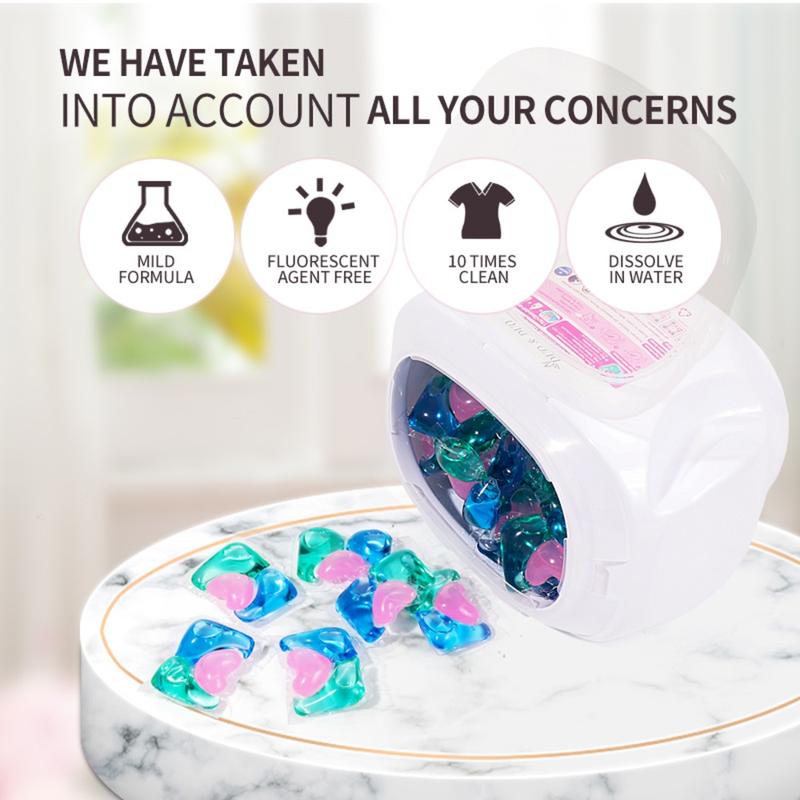 Product Introduction of 【SG Ready Stock】3 BOXES!! x Laundry Capsule all in 1/3 in 1 Laundry Capsules / Green Fruits Scent / Peach Scent - 50 pods Detergent Hand Household Cleaning laundrycapsule 2