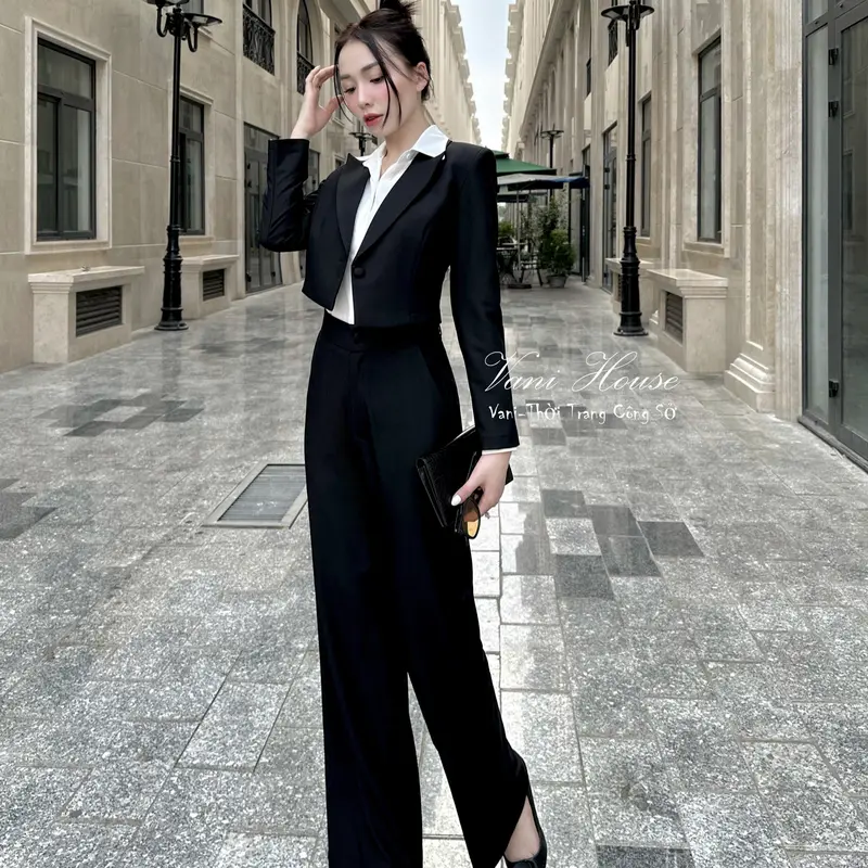 (Bán chạy) VANIHOUSE vest công sở TJ81 áo Vest quần suông Nữ Women Top 2