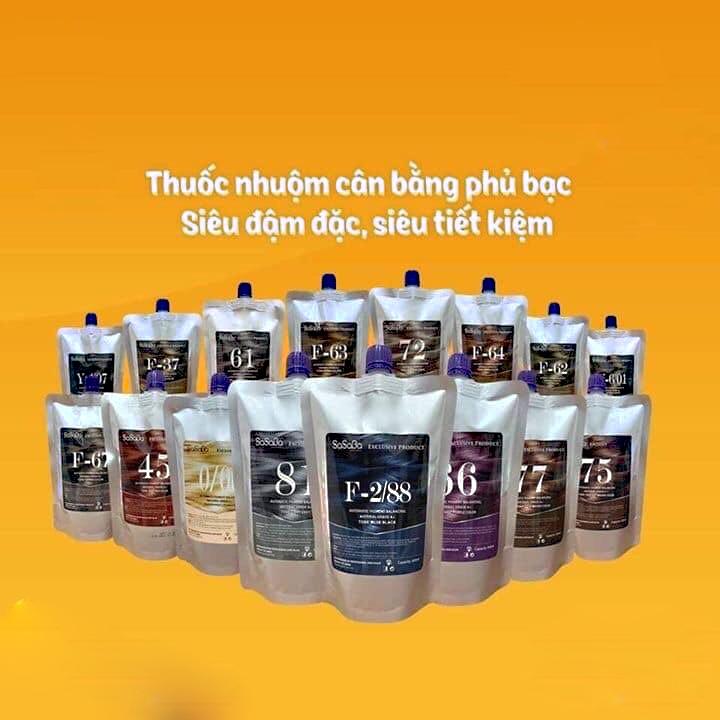 Thuốc nhuộm tóc phủ bạc SASABA - Màu lên từ nền đen tự nhiên không cần nâng tẩy
