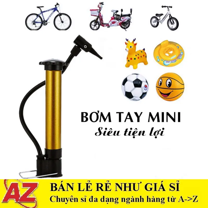 Ống Bơm Mini Kèm Kim Bơm Bóng Đá, Bóng Chuyền, Xe Đạp Nhỏ Gọn 0