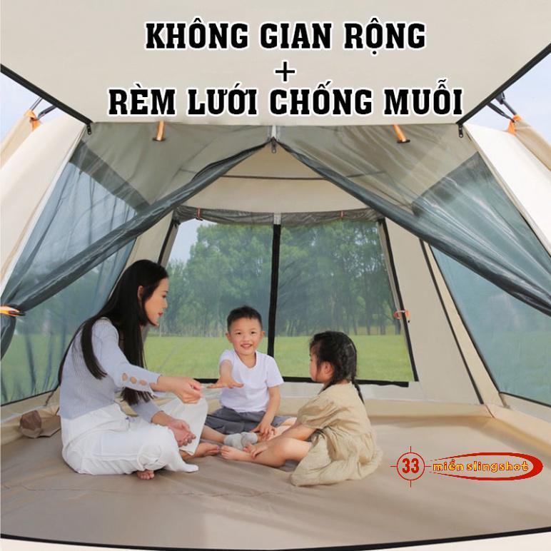 Lều Cắm Trại Gia Đình, Lều Dã Ngoại Tự Bung 4-6 Người Chống Nước Chống Tia Tử Ngoại KT 2m8x2m8-Lều Có Thể Thông Gió Đi Phượt, đi dã ngoại cắm trại Phụ Kiện Camping Đi Cắm Trại Thương Hiệu VCP-Camping 4