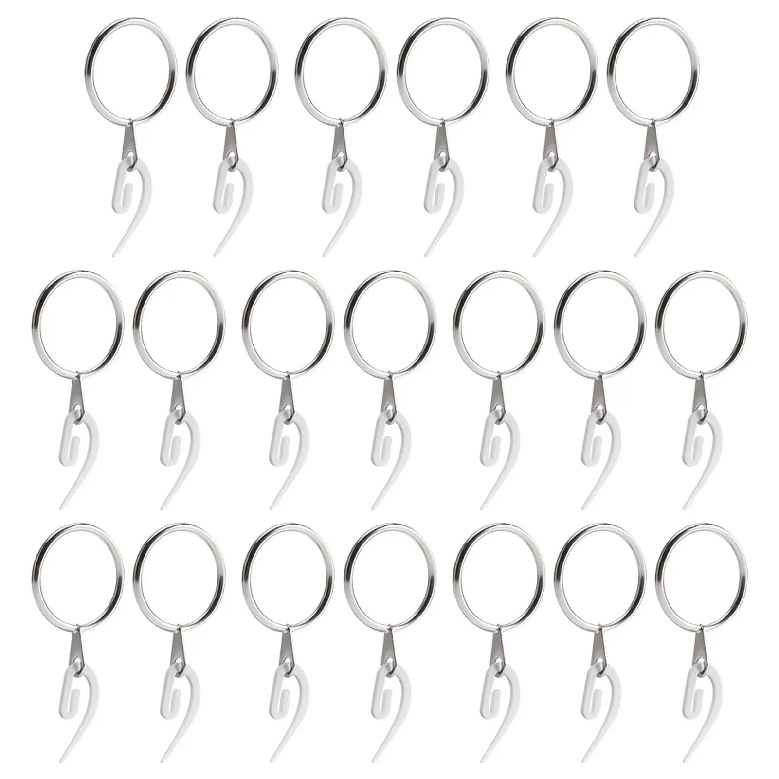 Curtain Ring with Eyelet, 30mm Inner Diameter Curtain Ring with Eyelet Hook, Universal Window Hardware for Home
