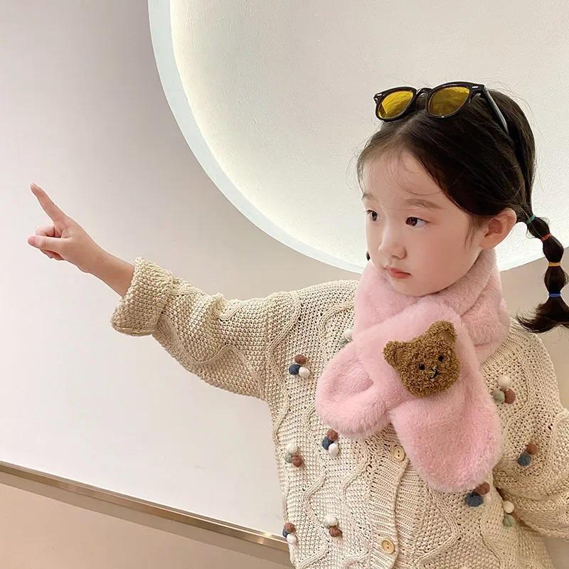 Product Introduction of Korean Style Kawaii Baby Scarfs Cute Cartoon Doll Bear Shawls for Toddler Boy Girl Scarf Autumn Winter Warm Baby Accessories 4